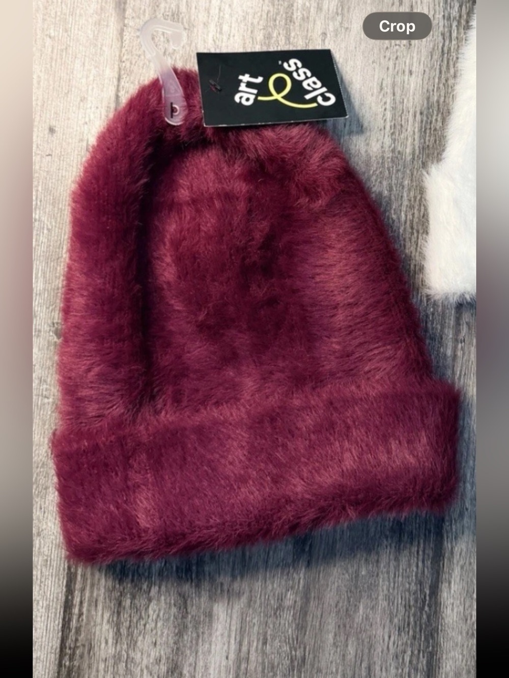 art class Faux-Fur Beanie Hat - Deep Wine